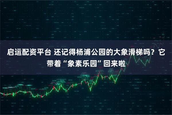 启运配资平台 还记得杨浦公园的大象滑梯吗？它带着“象素乐园”回来啦